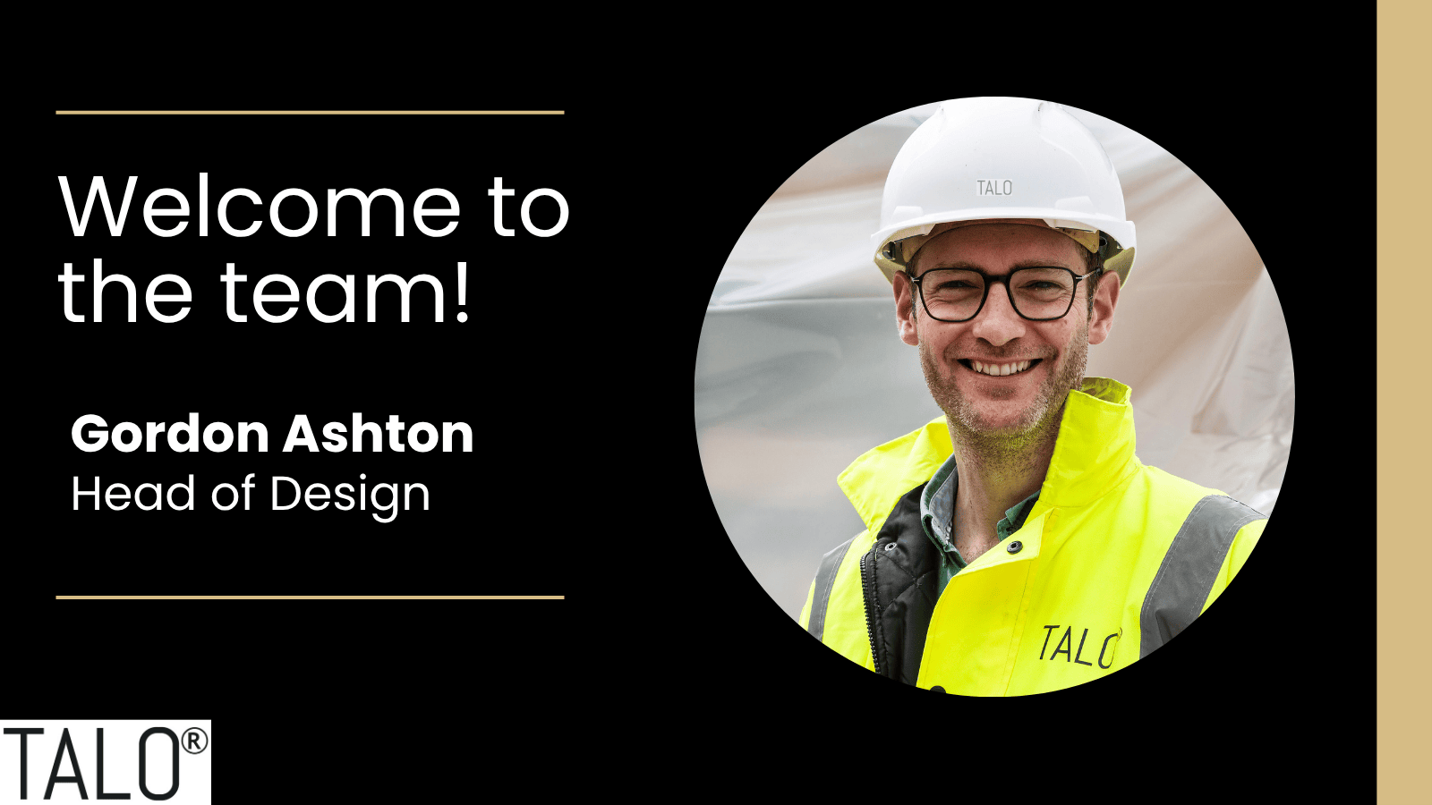 TALO has appointed Gordon Ashton as its new Head of Design